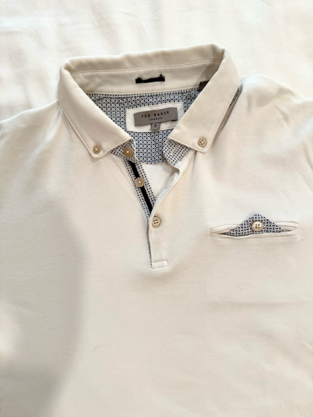 Ted Baker London Polo Shirt | White | Size 5 (XL)